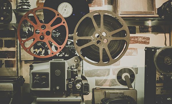 Vintage film projectors. Public domain image.