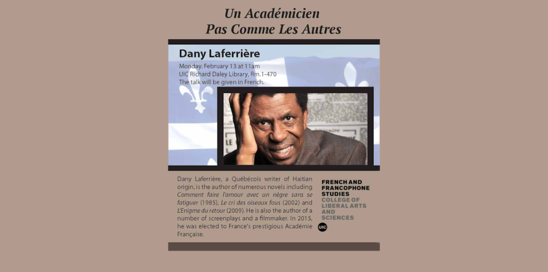 Talk by Dany Laferrière, Un Académicien Pas Comme Les Autres