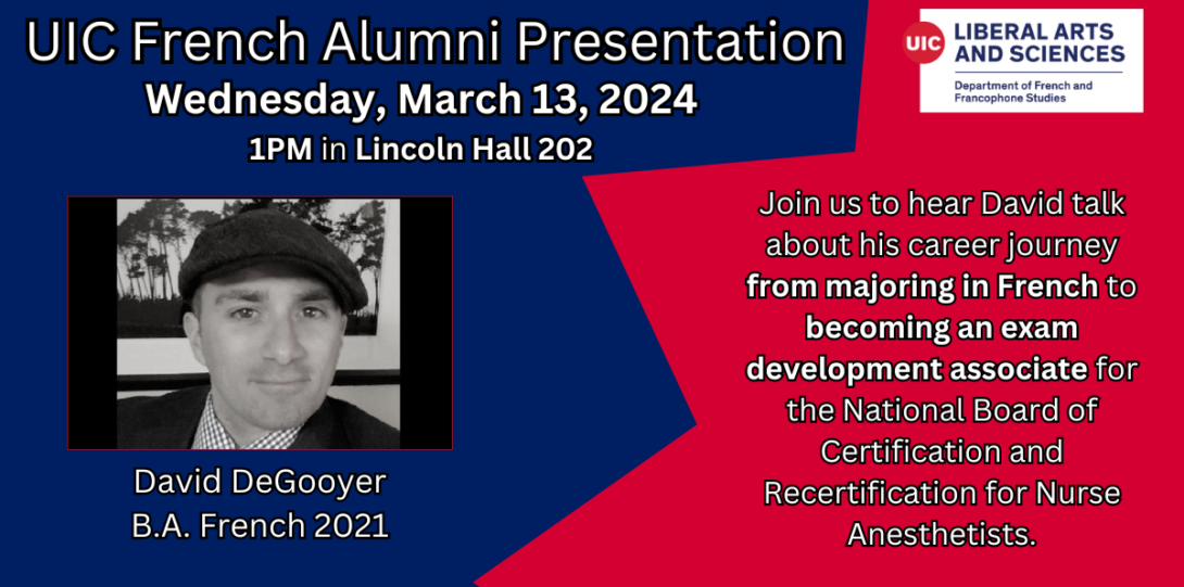 David DeGooyer French Alumni Presentation: 14 March 2024