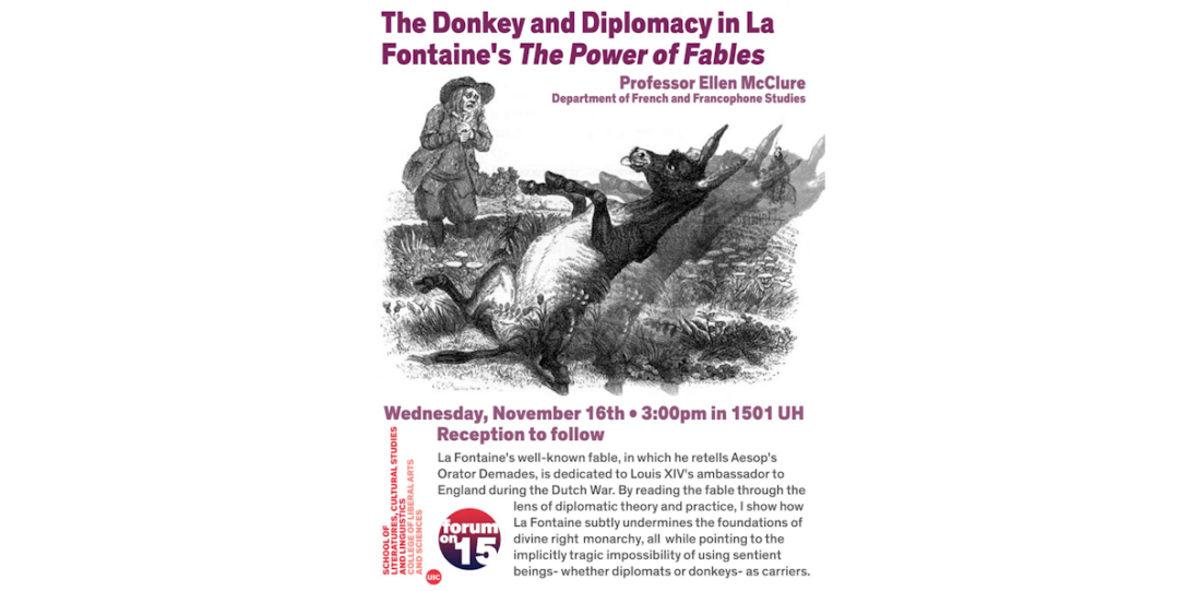 Ellen McClure talk The Donkey and Diplomacy in La Fontaine's the Power of Fables