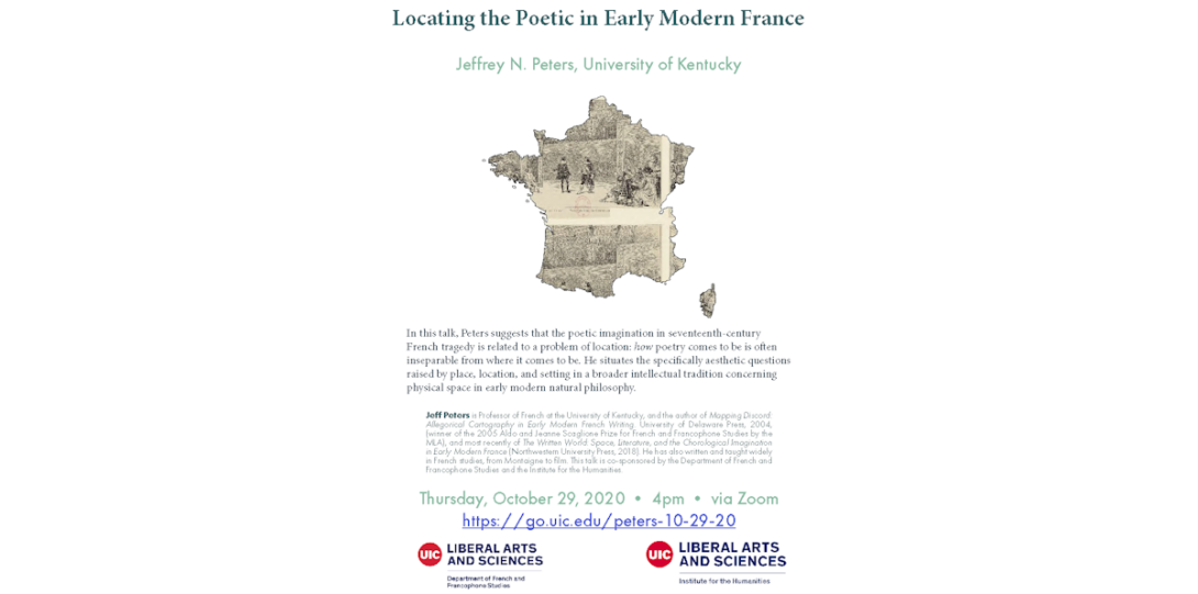 Locating the Poetic in Early Modern France talk by professor Jeffrey N Peters